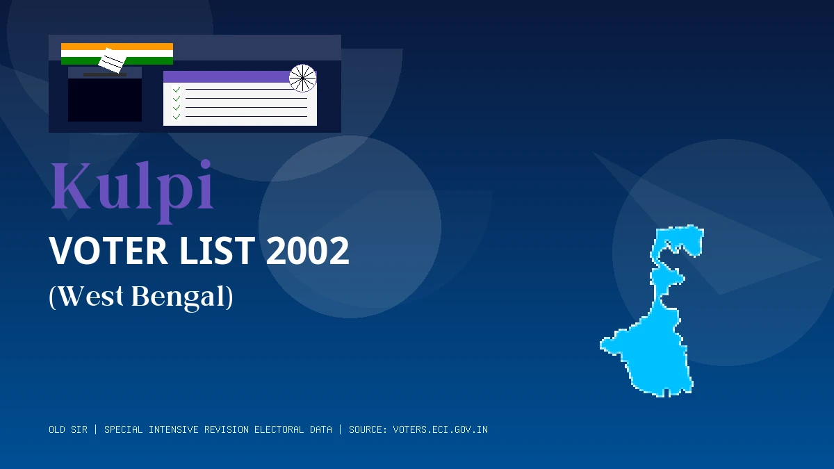 Kulpi Voter List 2002 PDF Download West Bengal