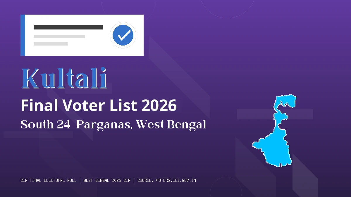 Kultali Final Voter List 2026 West Bengal