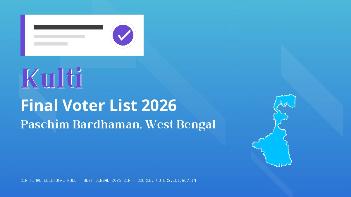 Kulti Final Voter List 2026 West Bengal