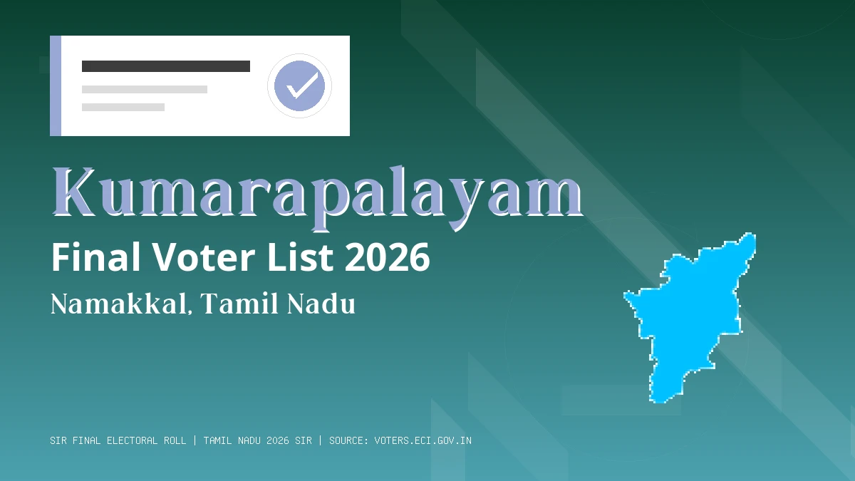 Kumarapalayam Final Voter List 2026 Tamil Nadu