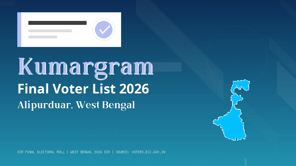Kumargram Final Voter List 2026 West Bengal