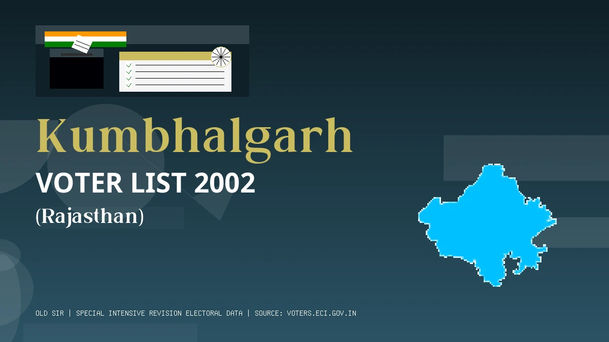 Kumbhalgarh Voter List 2002 PDF Download Rajasthan