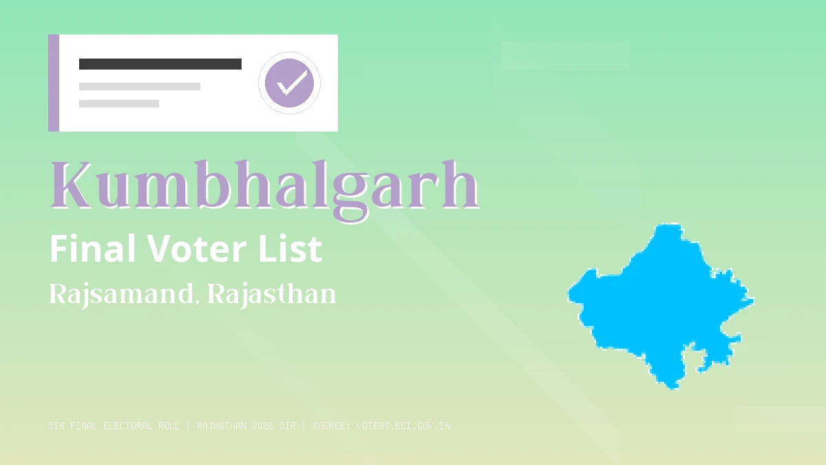 Kumbhalgarh Final Voter List Rajasthan