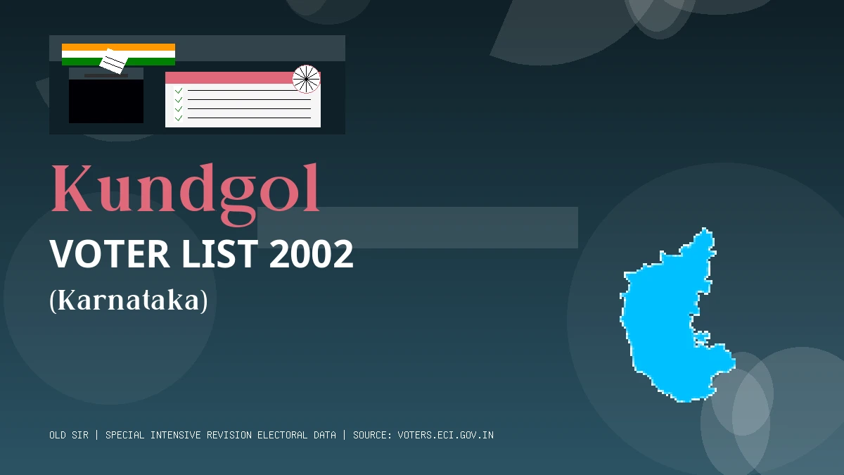 Kundgol Voter List 2002 PDF Download Karnataka