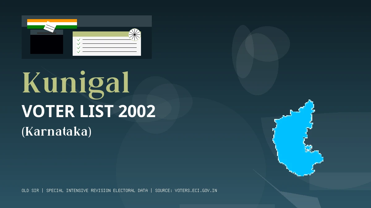 Kunigal Voter List 2002 PDF Download Karnataka