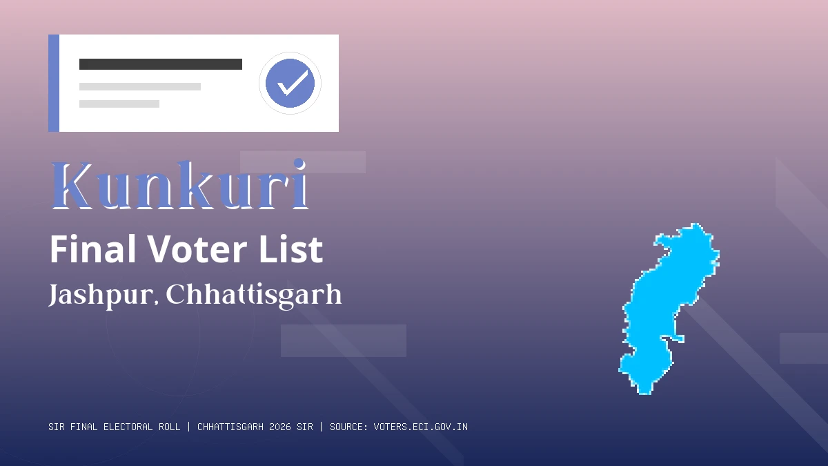 Kunkuri Final Voter List Chhattisgarh