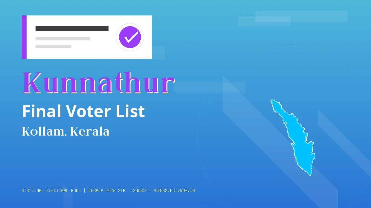 Kunnathur Final Voter List Kerala