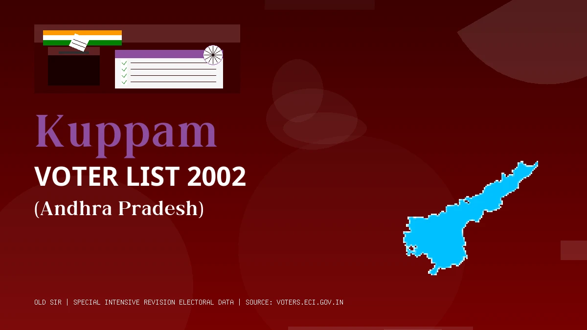 Kuppam Voter List 2002 PDF Download Andhra Pradesh