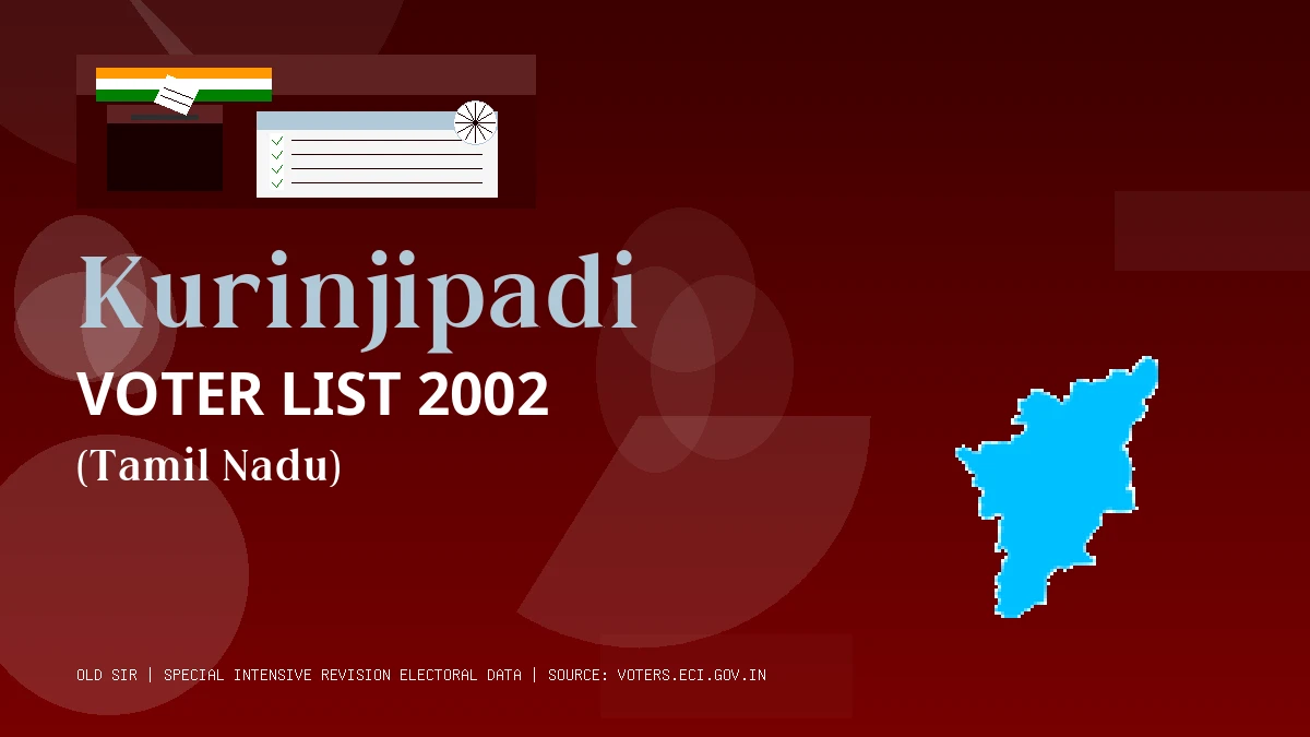 Kurinjipadi Voter List 2002 PDF Download Tamil Nadu