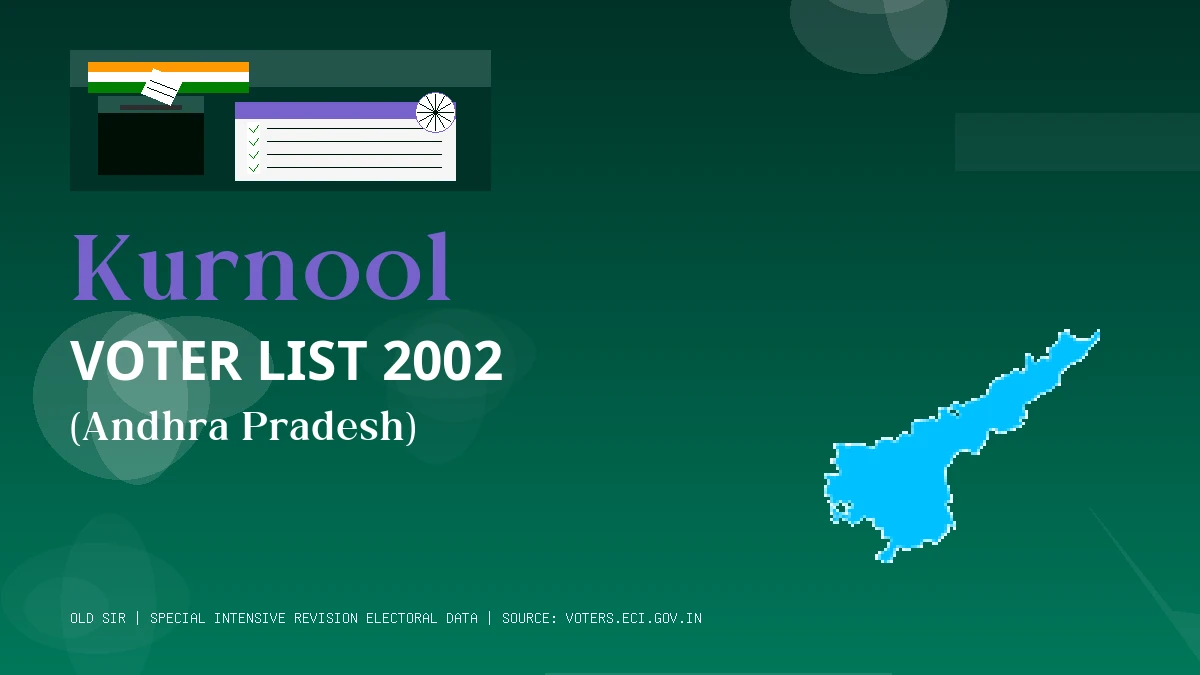 Kurnool Voter List 2002 PDF Download Andhra Pradesh