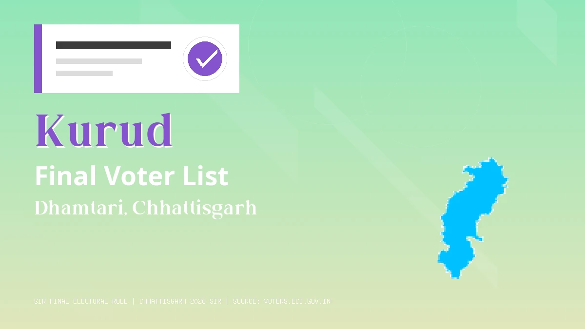 Kurud Final Voter List Chhattisgarh
