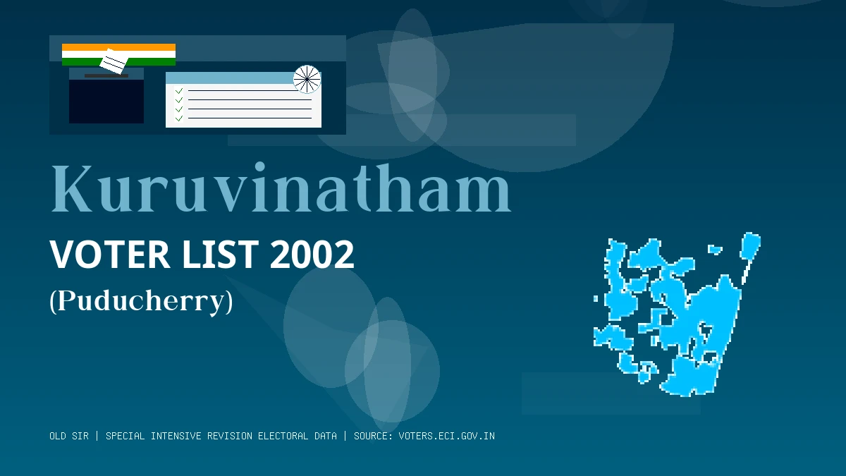 Kuruvinatham Voter List 2002 PDF Download Puducherry