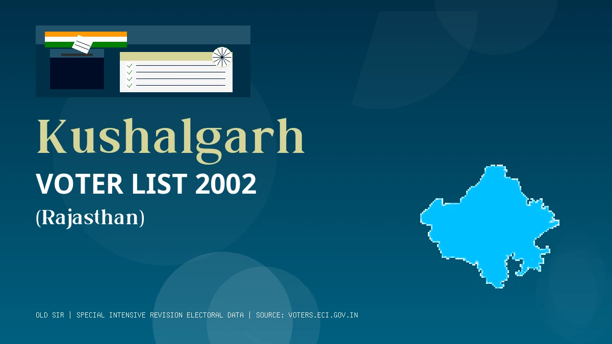 Kushalgarh Voter List 2002 PDF Download Rajasthan