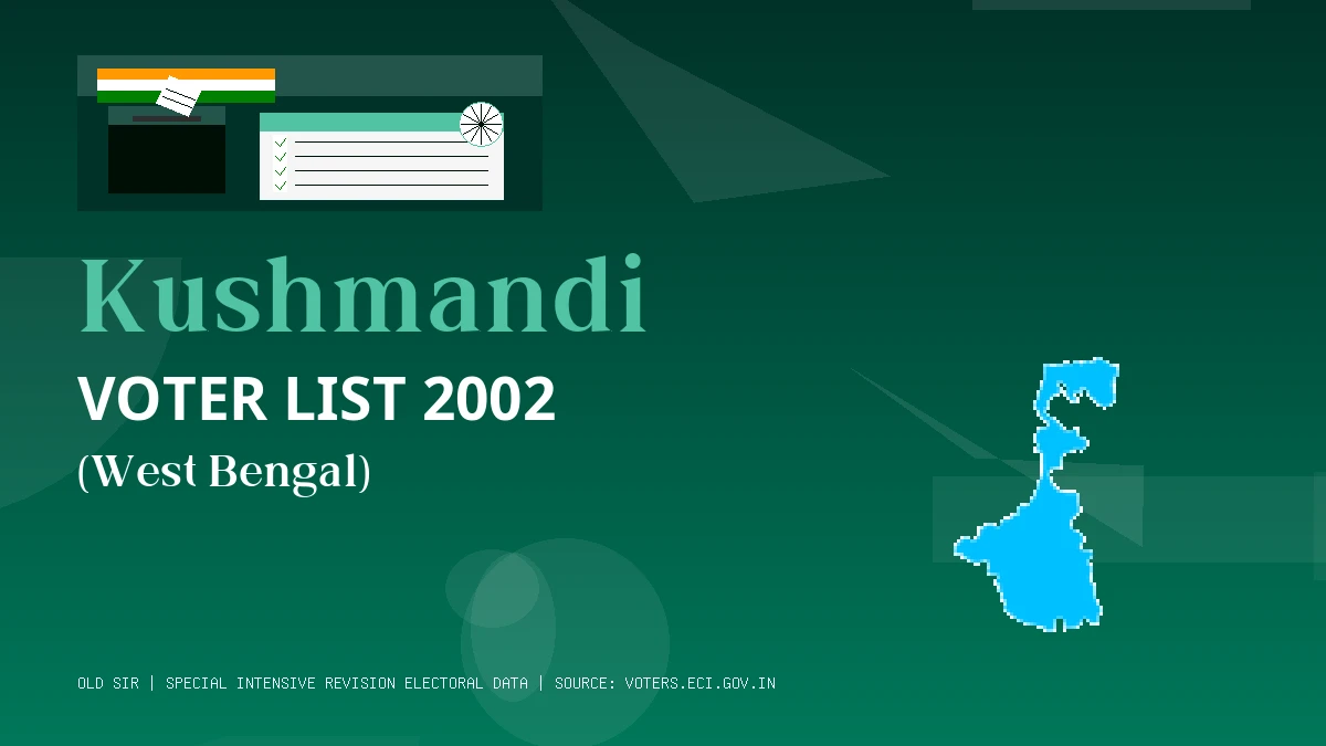 Kushmandi Voter List 2002 PDF Download West Bengal
