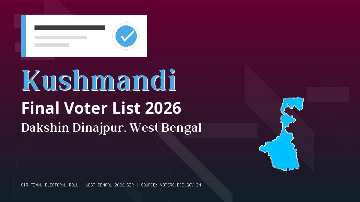 Kushmandi Final Voter List 2026 West Bengal