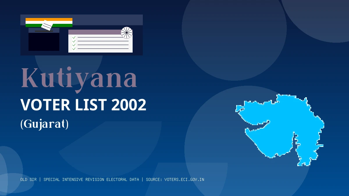 Kutiyana Voter List 2002 PDF Download Gujarat