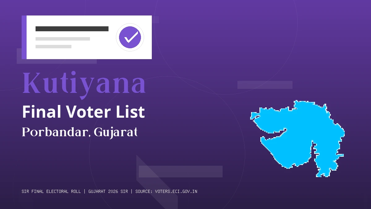 Kutiyana Final Voter List Gujarat