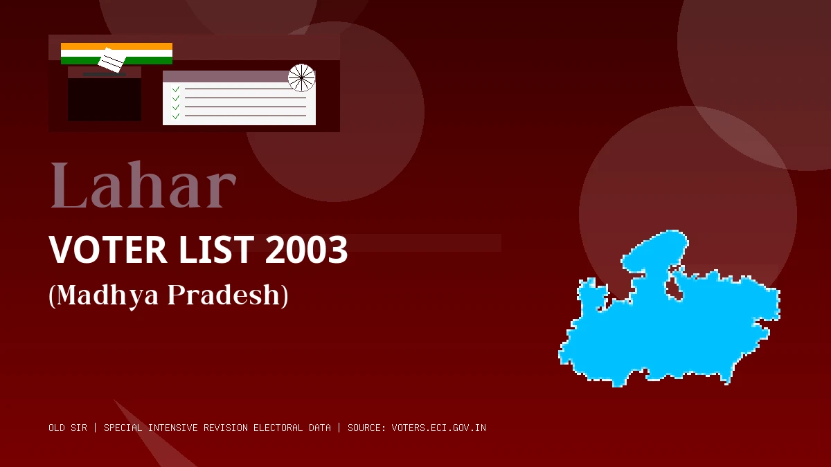 Lahar Voter List 2003 PDF Download Madhya Pradesh