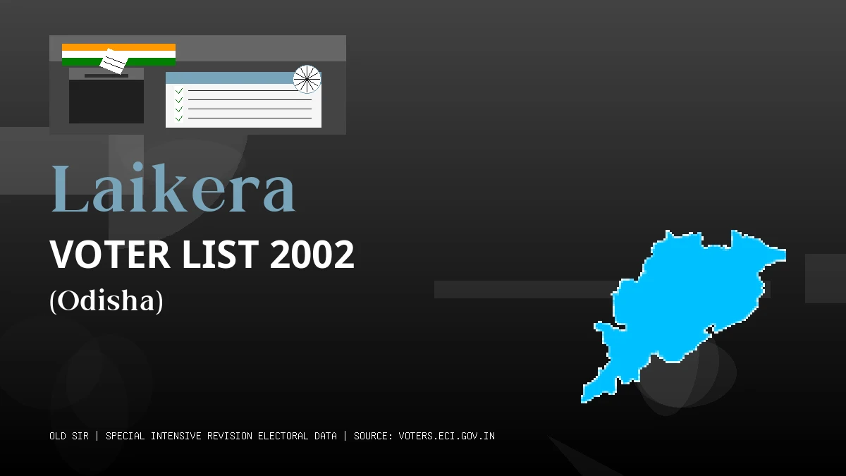 Laikera Voter List 2002 PDF Download Odisha