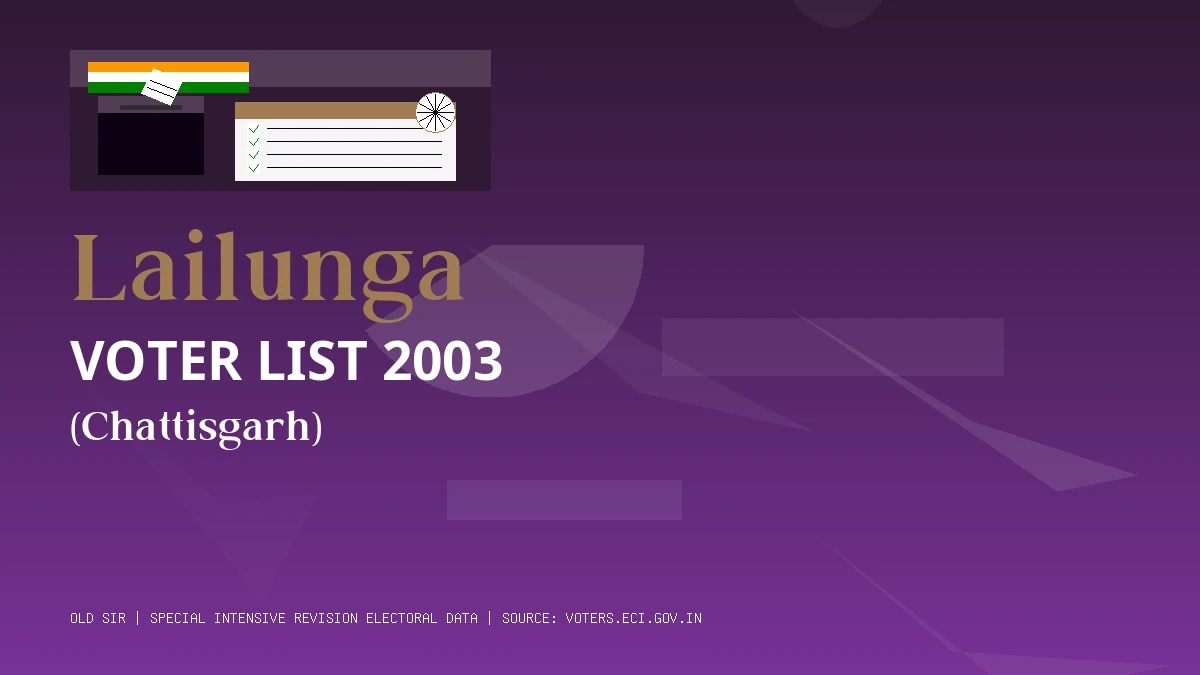 Lailunga Voter List 2003 PDF Download Chattisgarh