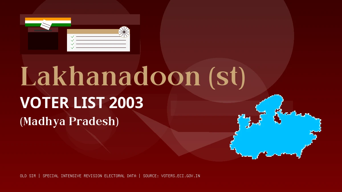Lakhanadoon (st) Voter List 2003 PDF Download Madhya Pradesh