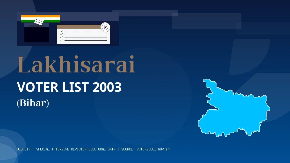 Lakhisarai Voter List 2003 PDF Download Bihar