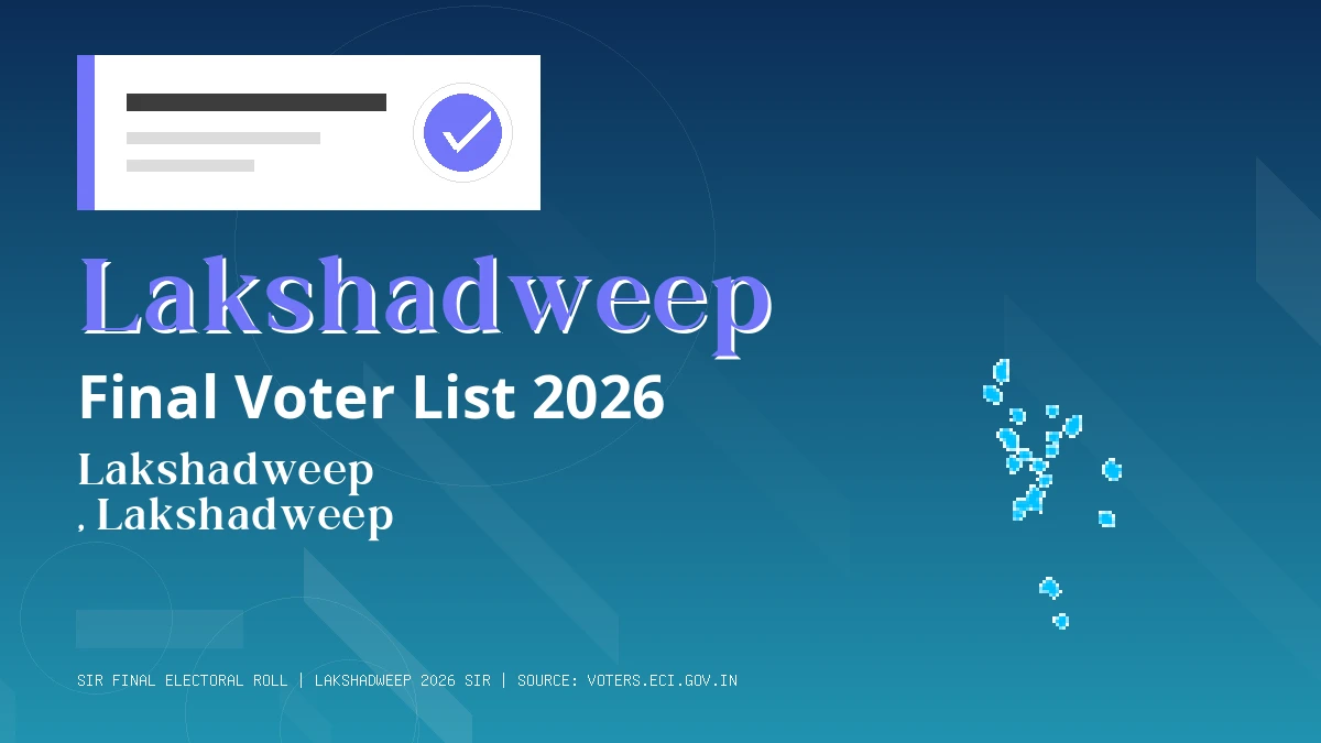 Lakshadweep Final Voter List 2026 Lakshadweep