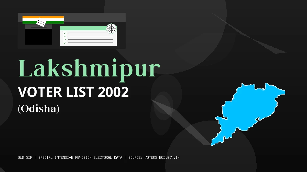 Lakshmipur Voter List 2002 PDF Download Odisha