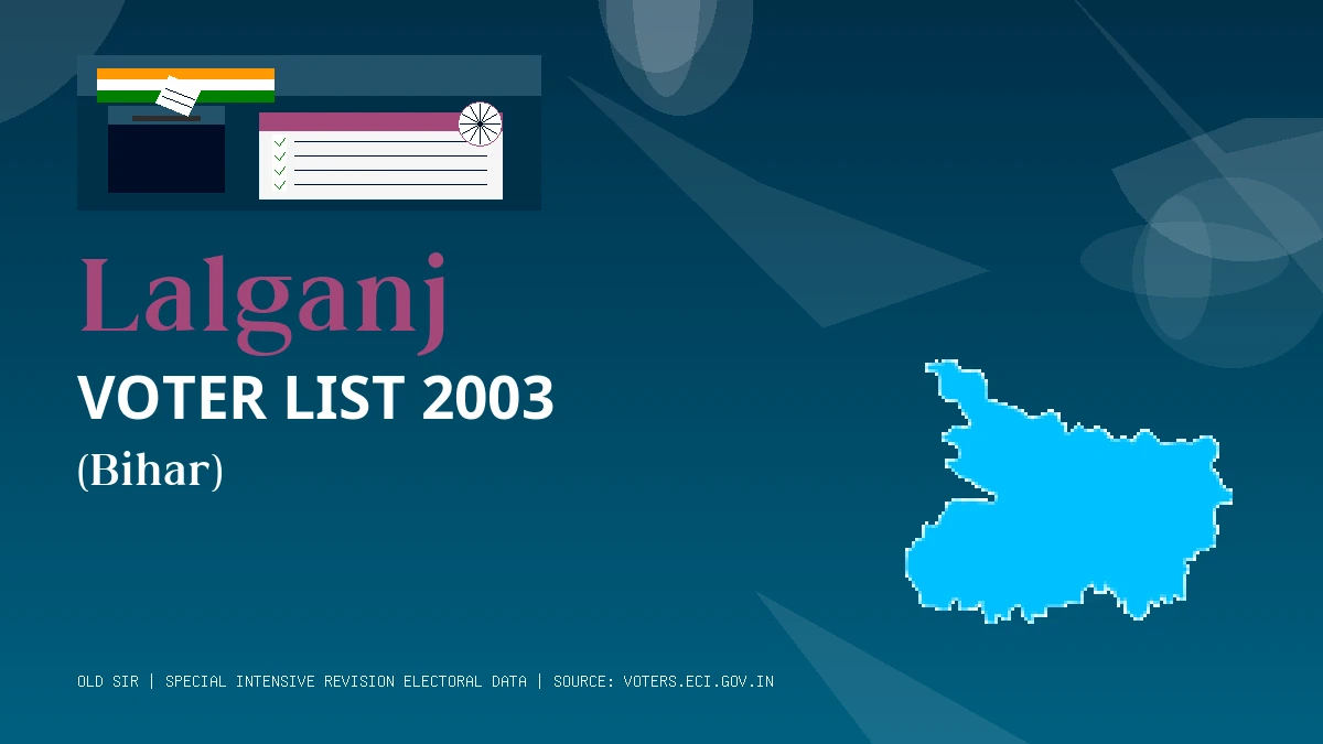 Lalganj Voter List 2003 PDF Download Bihar