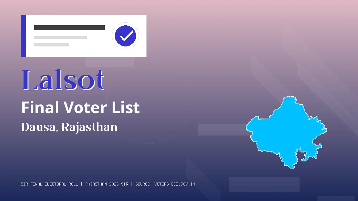 Lalsot Final Voter List Rajasthan