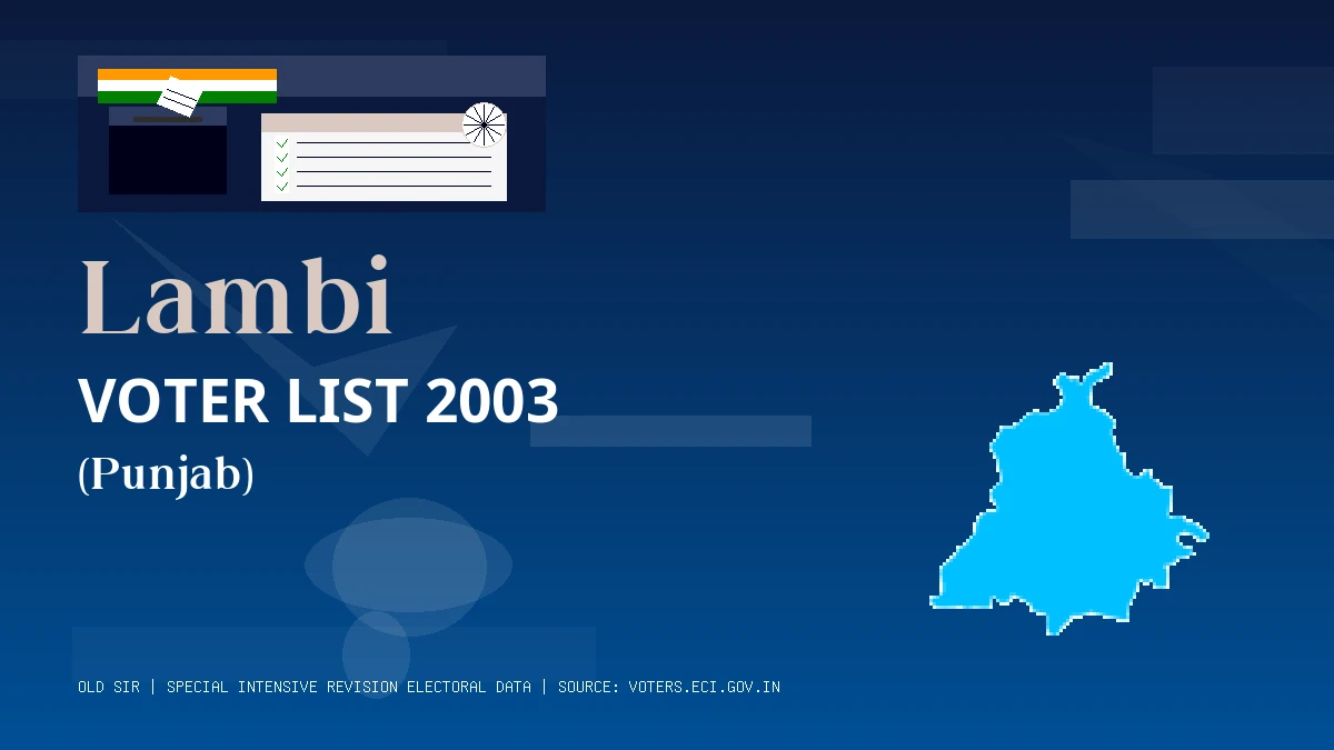 Lambi Voter List 2003 PDF Download Punjab