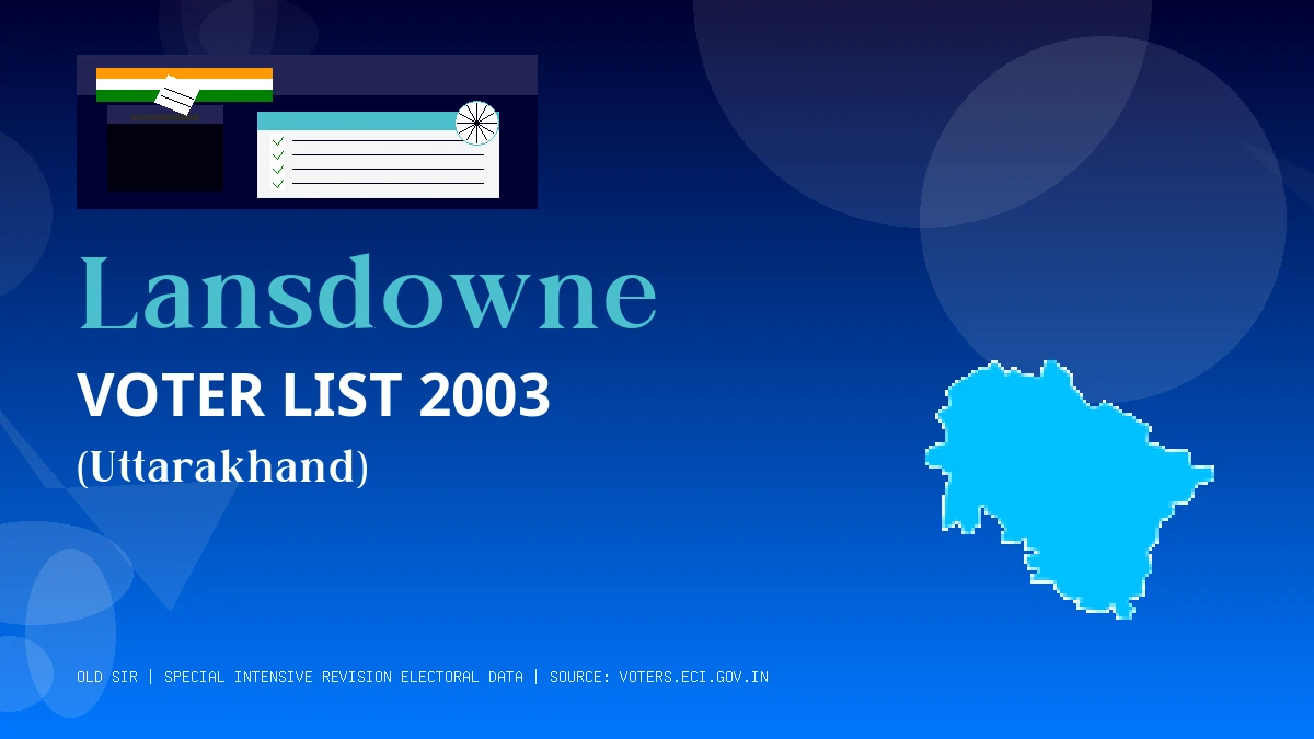 Lansdowne Voter List 2003 PDF Download Uttarakhand