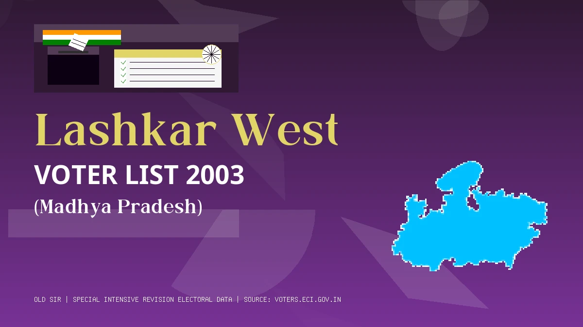 Lashkar West Voter List 2003 PDF Download Madhya Pradesh