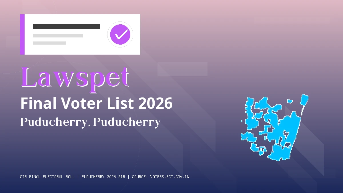 Lawspet Final Voter List 2026 Puducherry