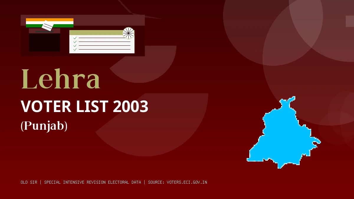 Lehra Voter List 2003 PDF Download Punjab