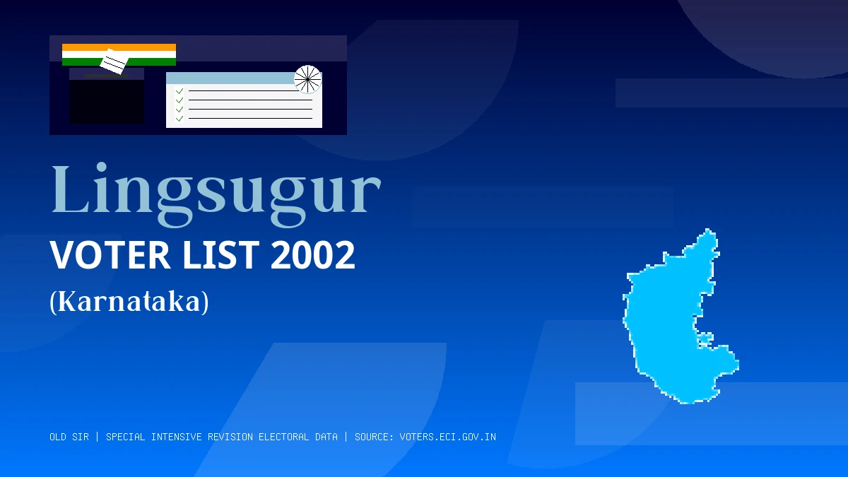 Lingsugur Voter List 2002 PDF Download Karnataka