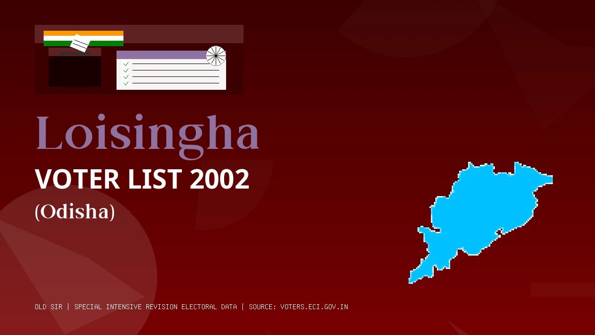 Loisingha Voter List 2002 PDF Download Odisha