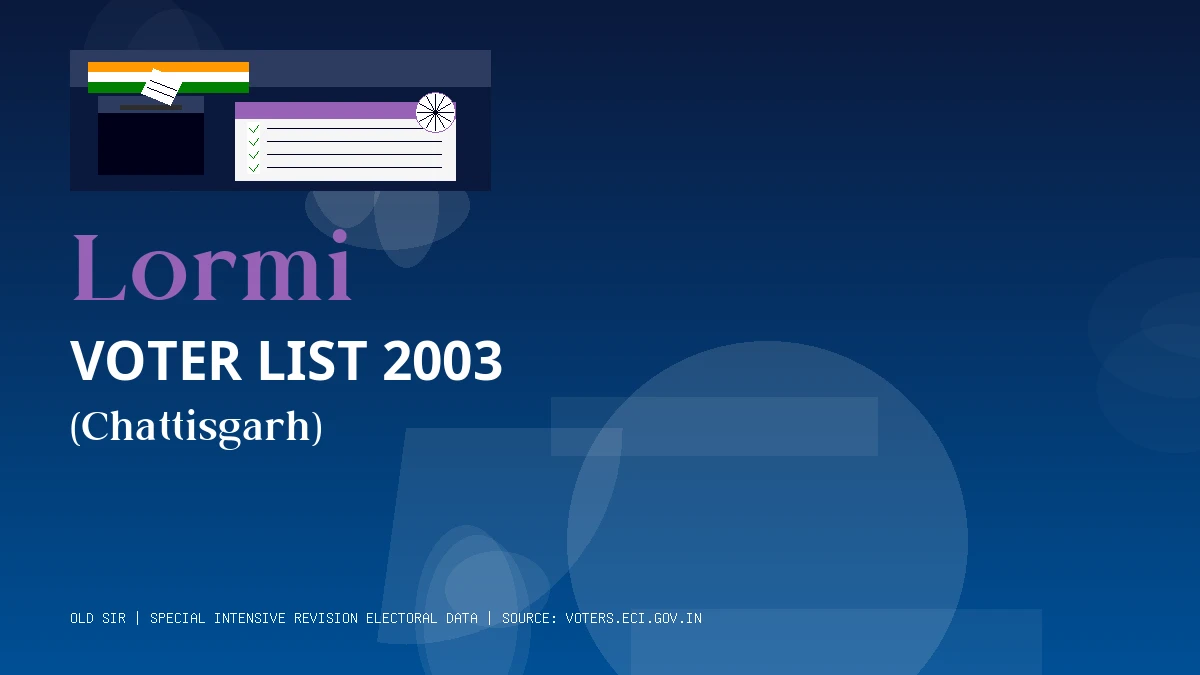 Lormi Voter List 2003 PDF Download Chattisgarh