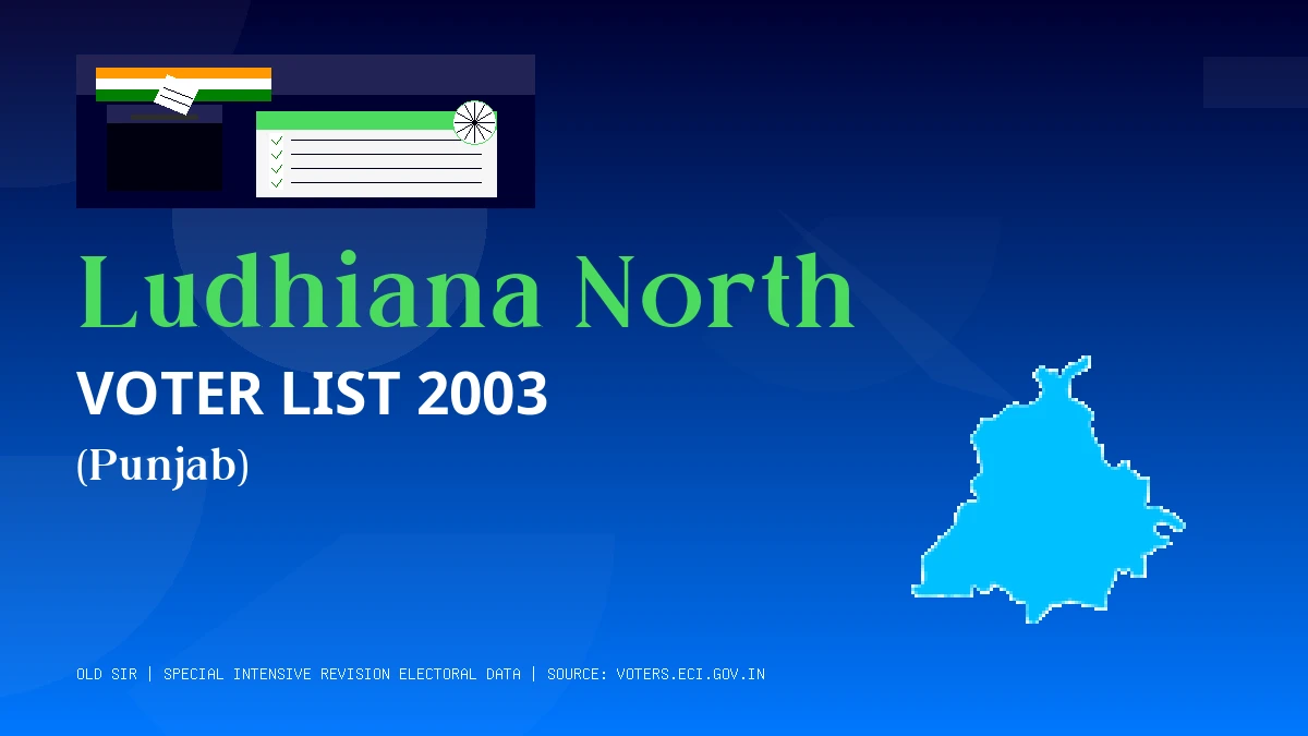 Ludhiana North Voter List 2003 PDF Download Punjab