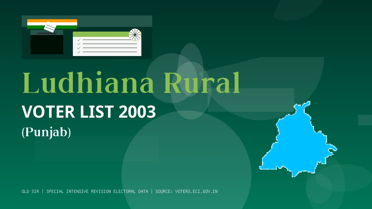 Ludhiana Rural Voter List 2003 PDF Download Punjab