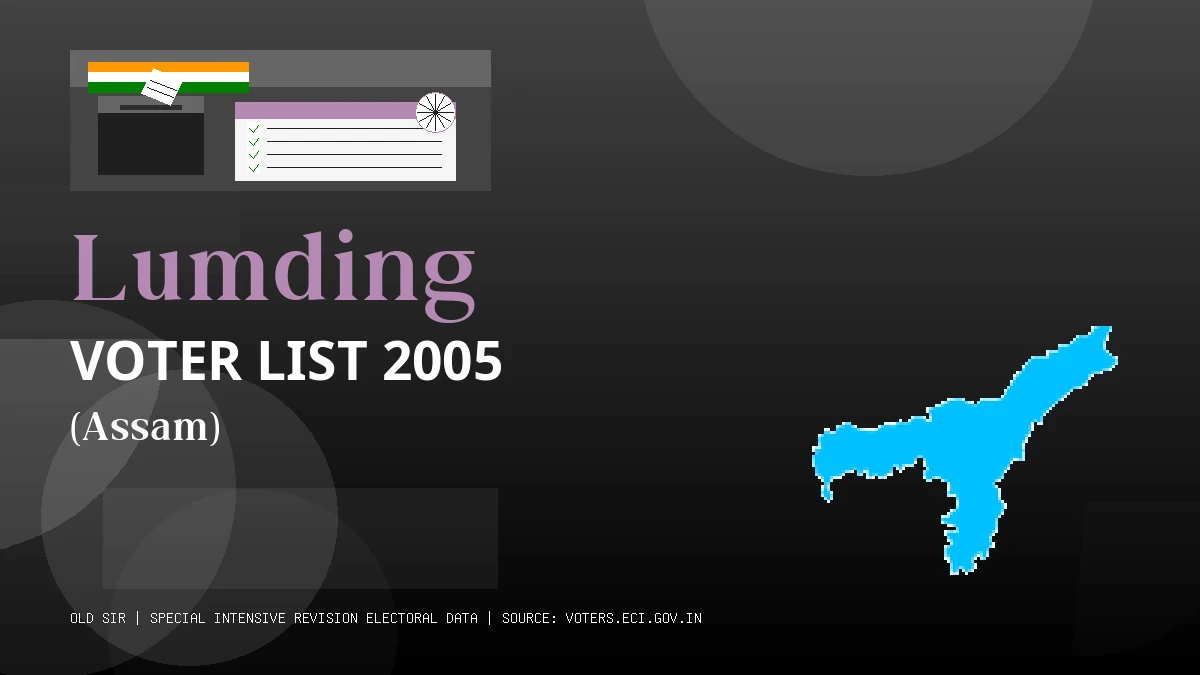 Lumding Voter List 2005 PDF Download Assam