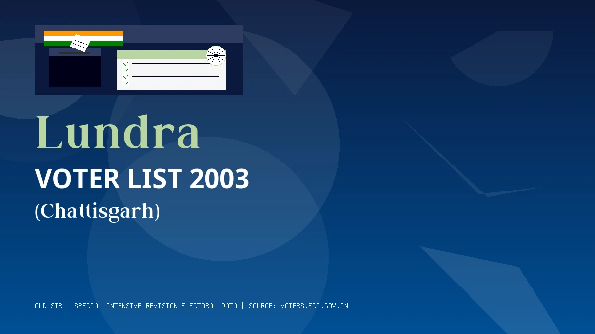 Lundra Voter List 2003 PDF Download Chattisgarh