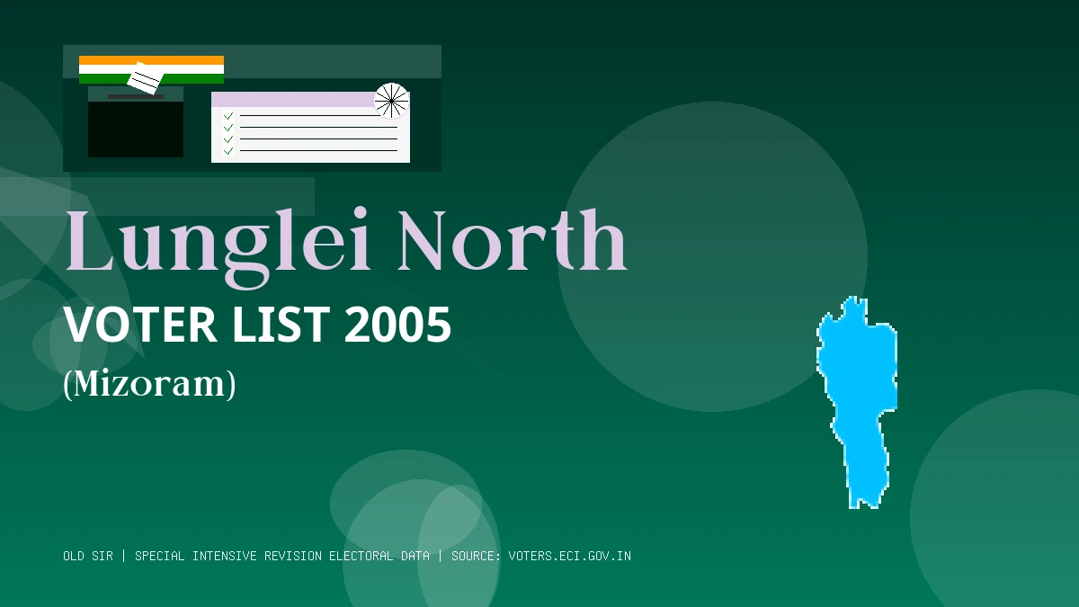 Lunglei North Voter List 2005 PDF Download Mizoram