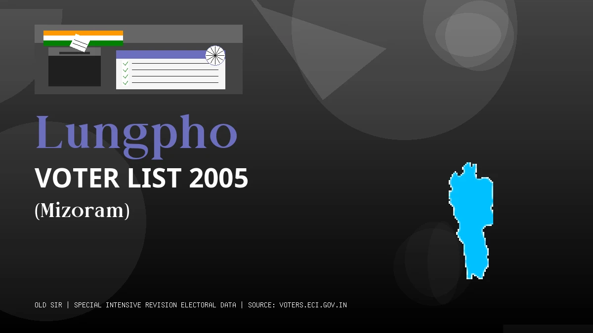 Lungpho Voter List 2005 PDF Download Mizoram