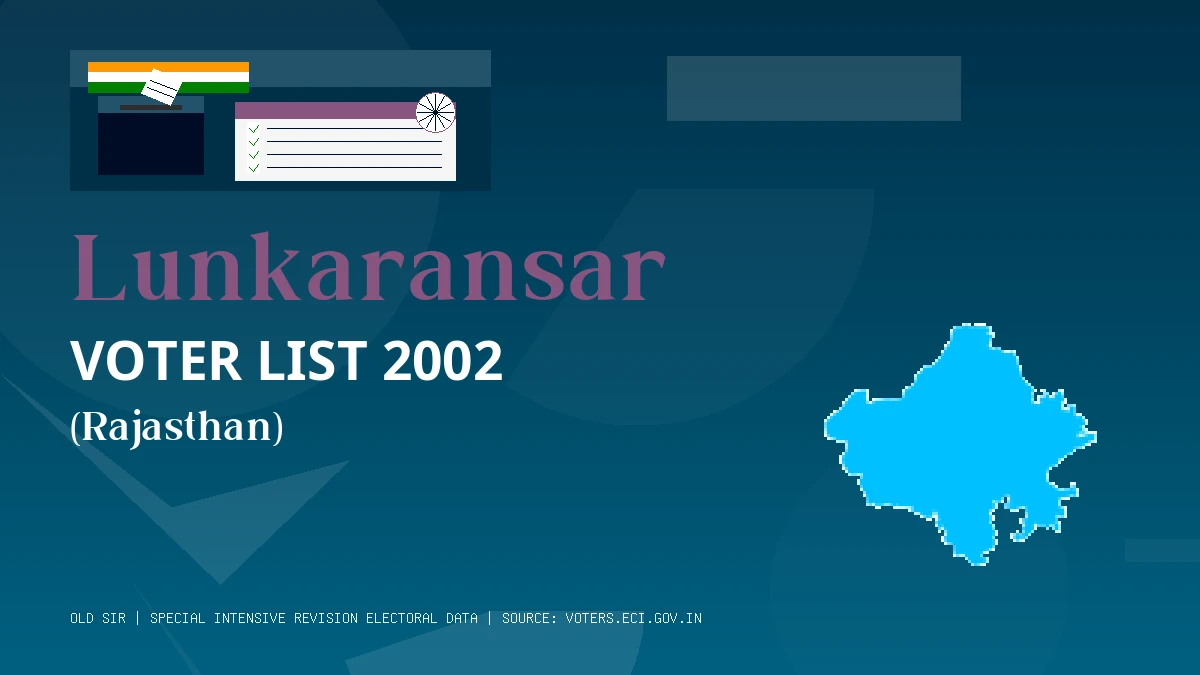 Lunkaransar Voter List 2002 PDF Download Rajasthan