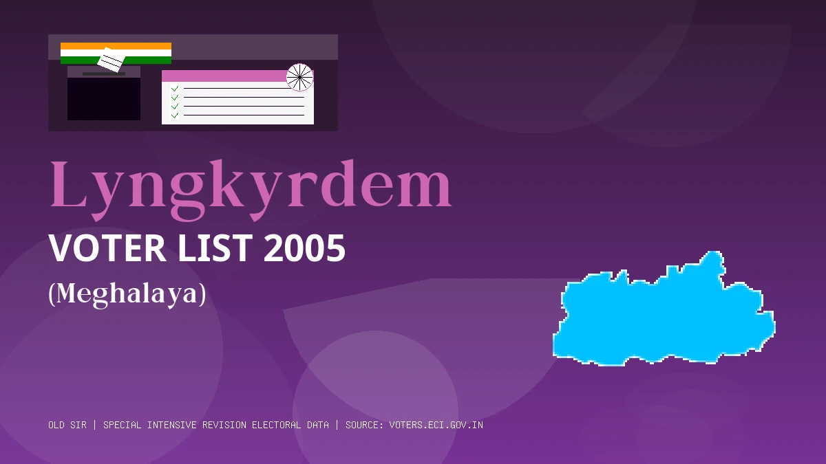 Lyngkyrdem Voter List 2005 PDF Download Meghalaya