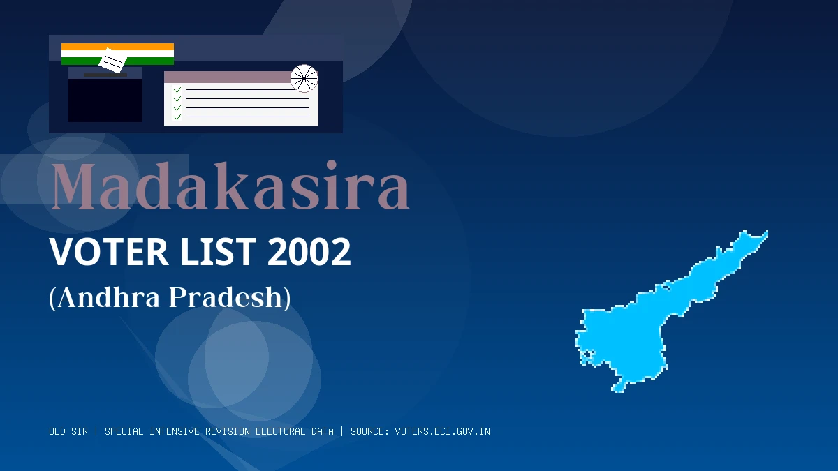 Madakasira Voter List 2002 PDF Download Andhra Pradesh