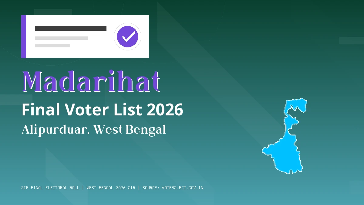 Madarihat Final Voter List 2026 West Bengal