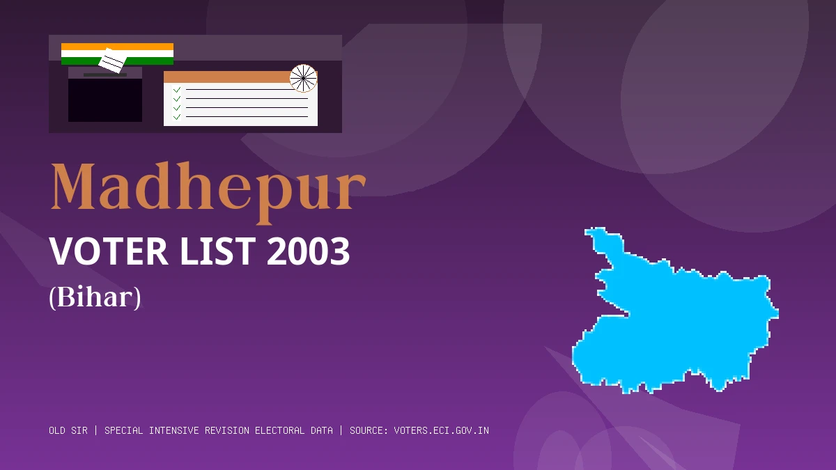 Madhepur Voter List 2003 PDF Download Bihar
