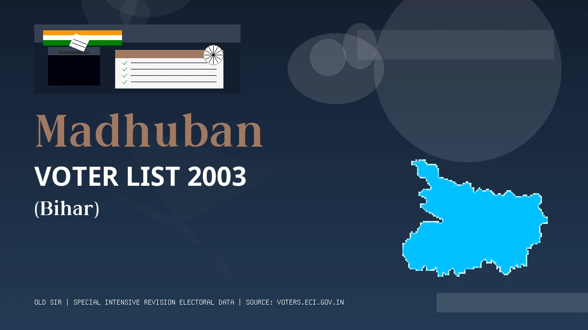 Madhuban Voter List 2003 PDF Download Bihar